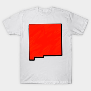 Bright Red New Mexico Outline T-Shirt